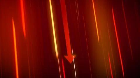 Red arrow going down for business crisis Stock Illustration