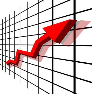 Red arrow going up for success Stock Illustration