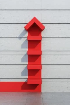 Red arrow going upward Stock Illustration