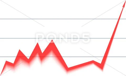 Red Arrow Graph Down And Goes Up With A Grid Stock Images Page Everypixel