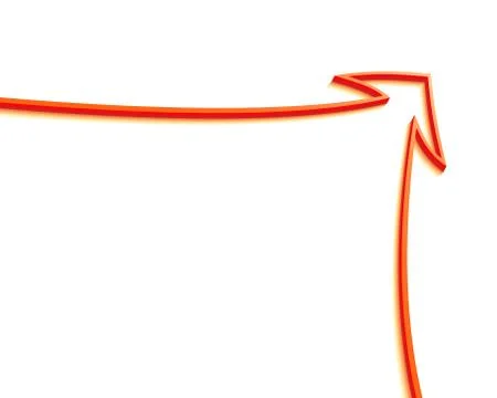 Red arrow graph goes up on white background Stock Illustration