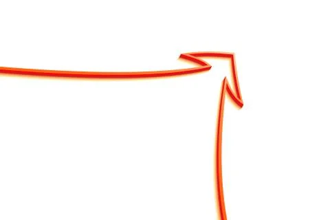 Red arrow graph goes up on white background Stock Illustration