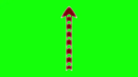 A red arrow on green screen and candy cane animated chromakey background Stock Footage 345498012