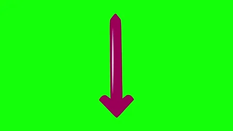 A red arrow on green screen and with an pointing up animated chromakey Stock Footage 346199844