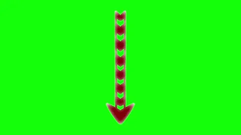 A red arrow on green screen and animated chromakey background elements style Stock Footage 346199894