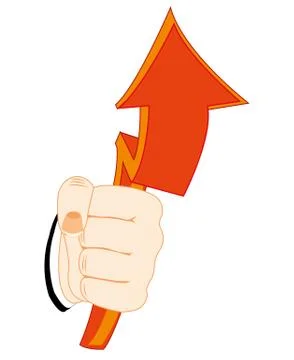 Red arrow in hand Stock Illustration