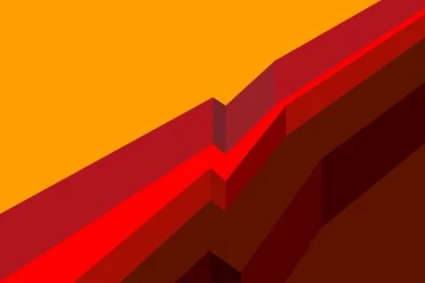 Red arrow hidden in layers isometry, visual aid in section Stock Illustration