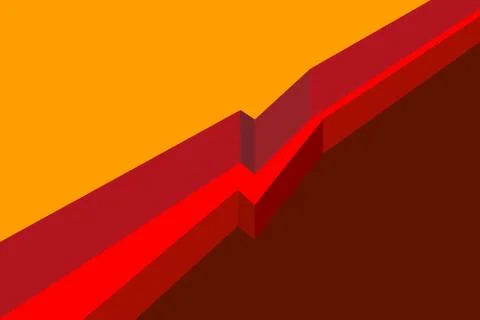 Red arrow hidden in layers isometry, visual aid in section Stock Illustration
