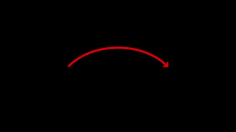 Red arrow icon animation on Black Background, Hand Drawn Doodle Arrows Video stock 320558630
