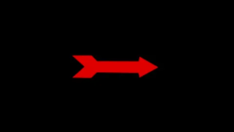 Red Arrow Icon Pointing Right on Black Background for Directional Navigation Stock Footage 341921525
