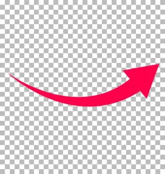 Red arrow icon on transparent background. flat style. arrow logo concept. Stock Illustration
