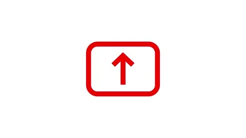 Red Up Arrow Inside Square Progress Icon Design Stock Footage 332526287