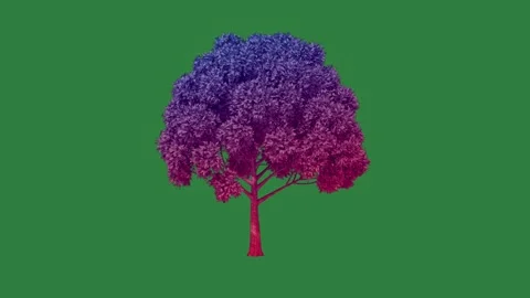 Red arrow on it tree purple isolated isolated on green screen background Stock Footage 336858881