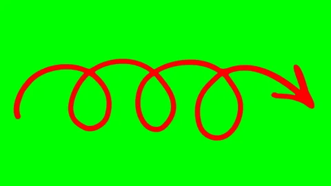 Red arrow with loops green Stock Footage 236353917