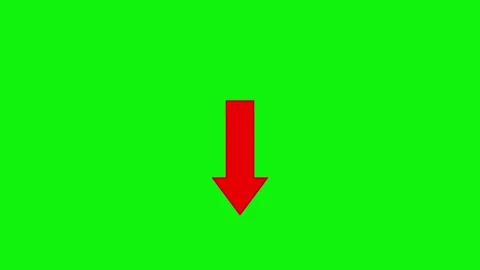 Red arrow moving down animation on green screen background Stock Footage 315737656