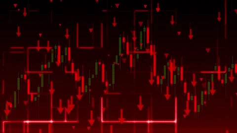 Red Arrow Moving down Stock Footage 283100092