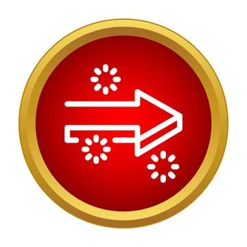 Red arrow moving right with loading symbol button Ilustração Stock