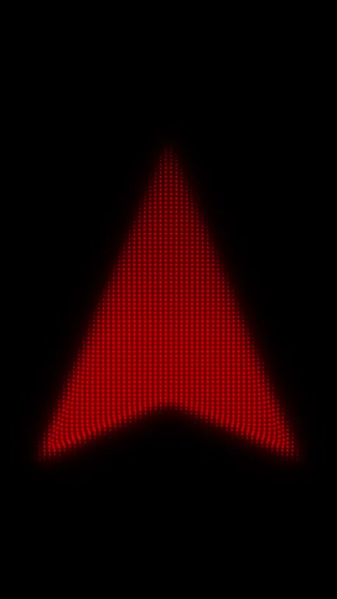 Red Arrow Pointer Symbol Particle Animation on Dark Background Stock Footage 335595243