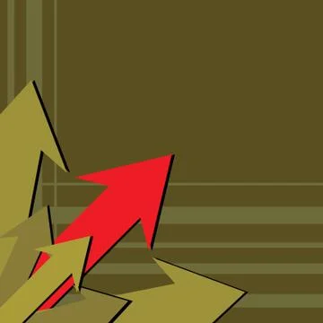 Red arrow pointing up from corner, vector illustration Stock Illustration