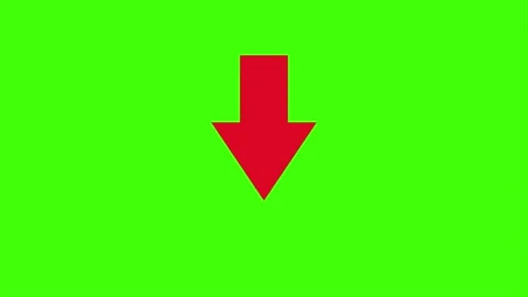 Red arrow pointing down animation. Download sign on green screen. Stock Footage 285371954
