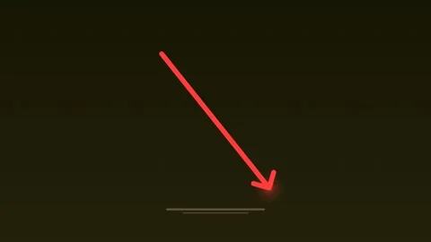 Red arrow pointing down financial loss yellow concept loop 스톡 동영상 342617033