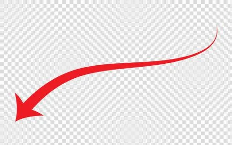 Red arrow pointing down. Isolated arrow icon. Stockillustratie