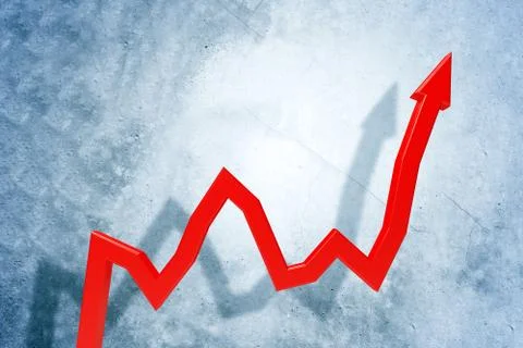 Red arrow pointing up 库存插图