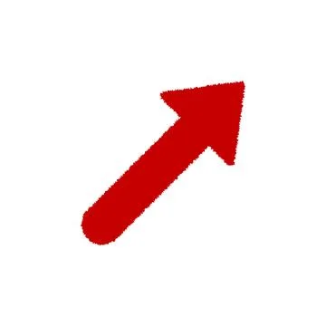 Red arrow pointing upwards right side direction isolated on a white Stock Illustration