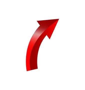 Red arrow pointing upwards symbolizing direction growth Stock Illustration