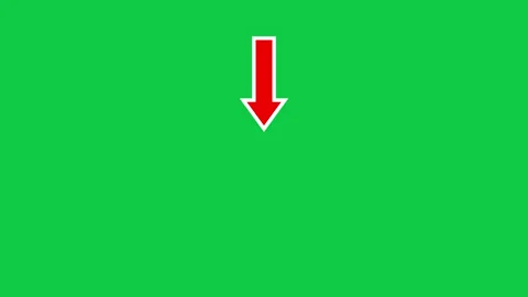Red arrow pop up animation effect pointing downward animating down side dir.. Stock-Footage 330118765