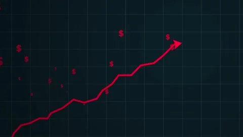 Red Arrow Rising On Grid With Dollar Sig... | Stock Video | Pond5
