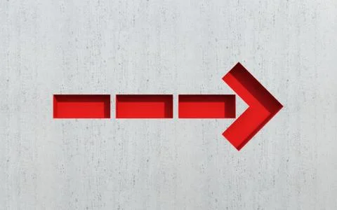 Red arrow show direction Stock Illustration