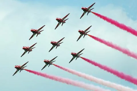 Red arrow show Stock Photos