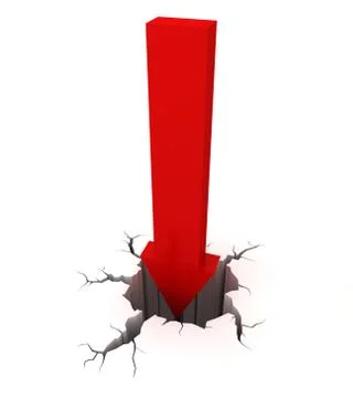 Red arrow shows down Stock Illustration