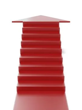 Red arrow as staircase 库存插图