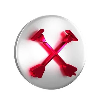 Red Arrow with sucker tip icon isolated on transparent background. Silver c.. Stock-Illustration