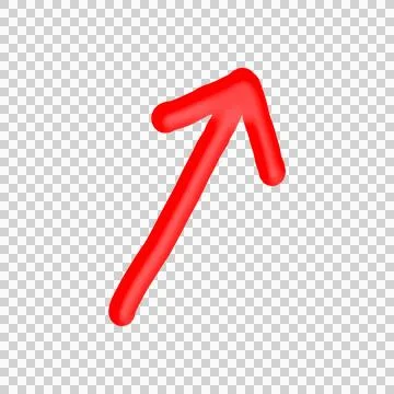 Red arrow symbol pointing up right png icon Ilustração Stock