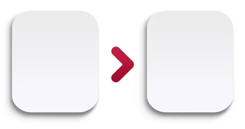 Red Arrow Transition Between Rounded Square Buttons Animation Stock Footage 328248339