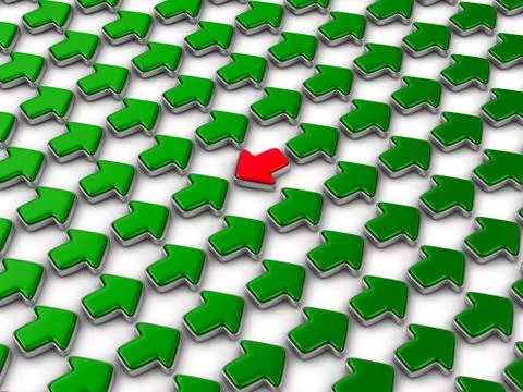 Red arrow turning back on white background. Isolated 3D illustration イラスト素材