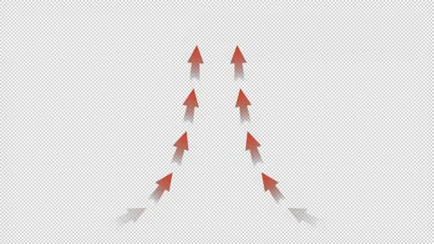 Red arrow warm wind flowing, alpha channel Video stock 237614192