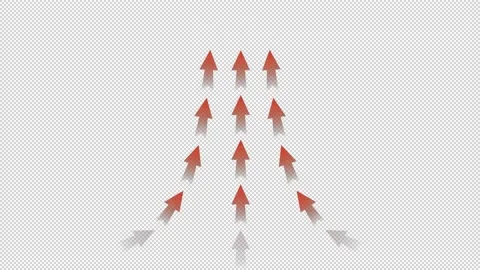 Red arrow warm wind flowing, alpha channel Stock Footage 237614307