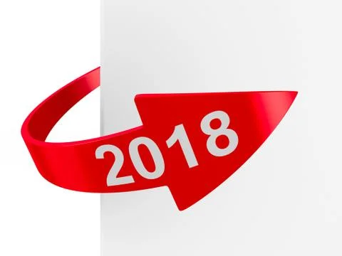 Red arrow on white background. Isolated 3D illustration 스톡 일러스트