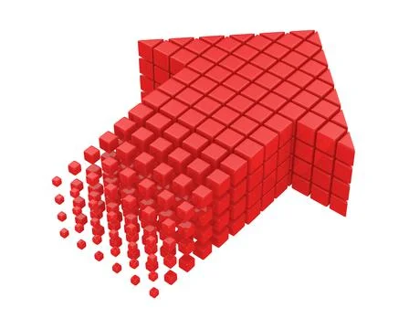 Red arrow on white background. Isolated 3D illustration 스톡 일러스트