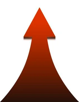 Red arrow on white background - vector illustration. Stock Illustration