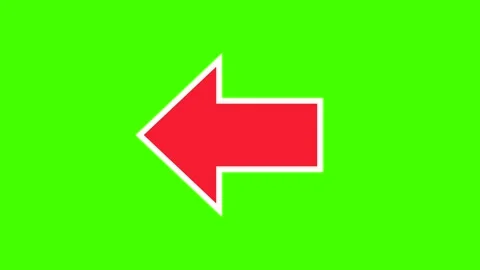 Red arrow with white edge points to the left. Stock Footage 333626856