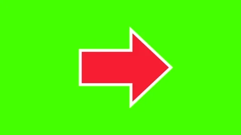 Red arrow with white edge points to the right. Stock Footage 333626865