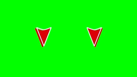 Red Arrows Animated Buttons Up Down 4K Green Screen Stock Footage 322166397