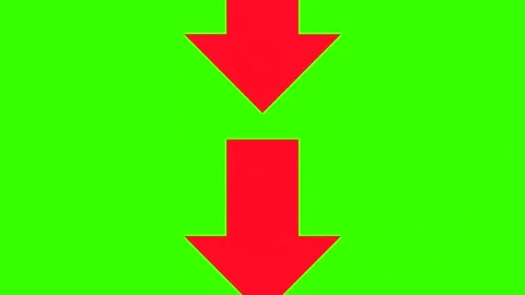 Red arrows are moving and pointing downward. 库存影片 333626885
