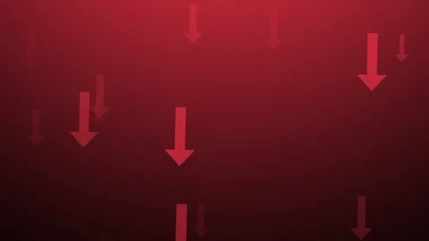 Red arrows falling down animation. A pattern of red arrows floats downwards Stock Footage 315772270