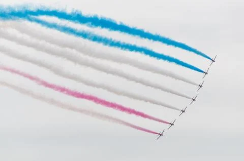 Red arrows in flight Stock Photos